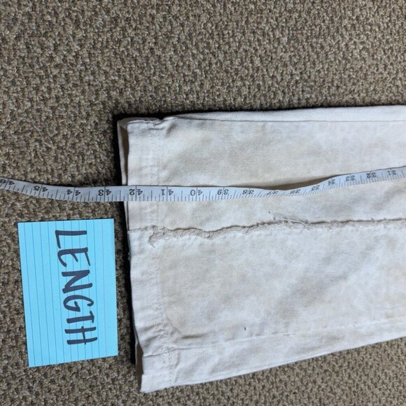 Zara Double Waistband Boho Freyed Tan and Cream wide leg Jeans NWOT Sz 6 - Picture 13 of 15